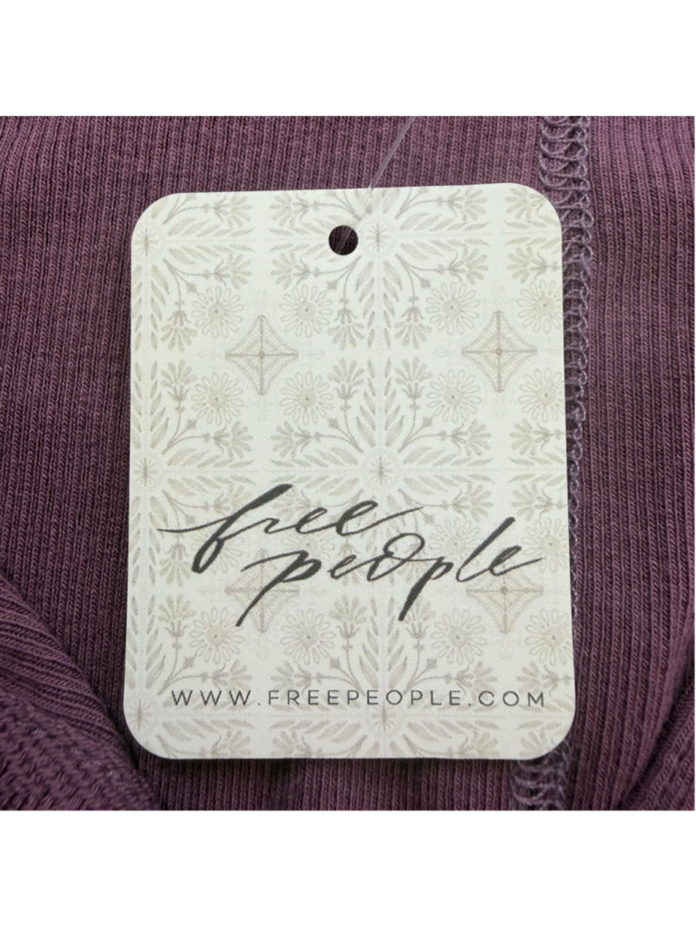 Free People We The Free Ribbed Henley Burgundy Long Sleeve Fitted Top S Boho - Picture 11 of 14